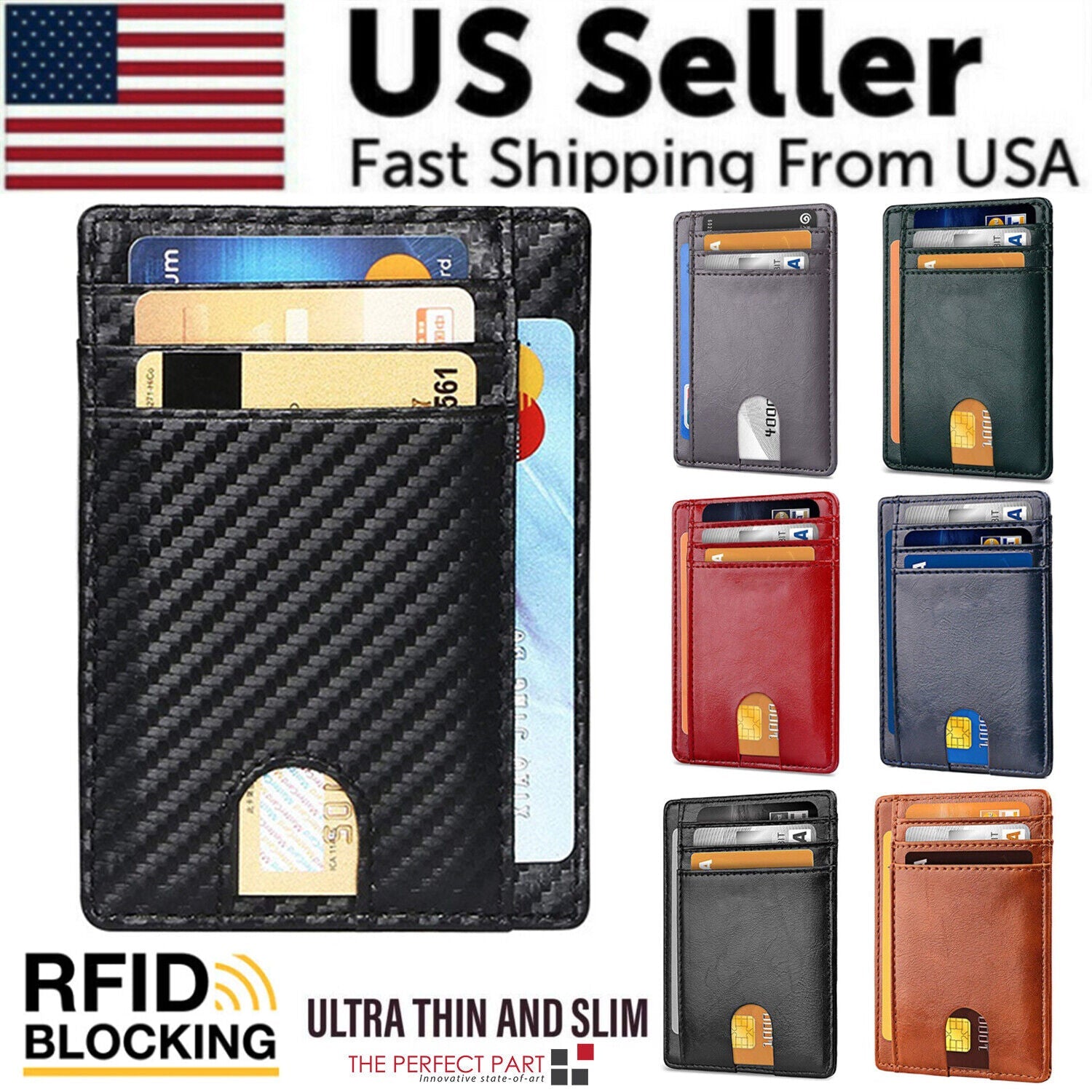 Slim RFID-Blocking Leather Card Wallet – image 1