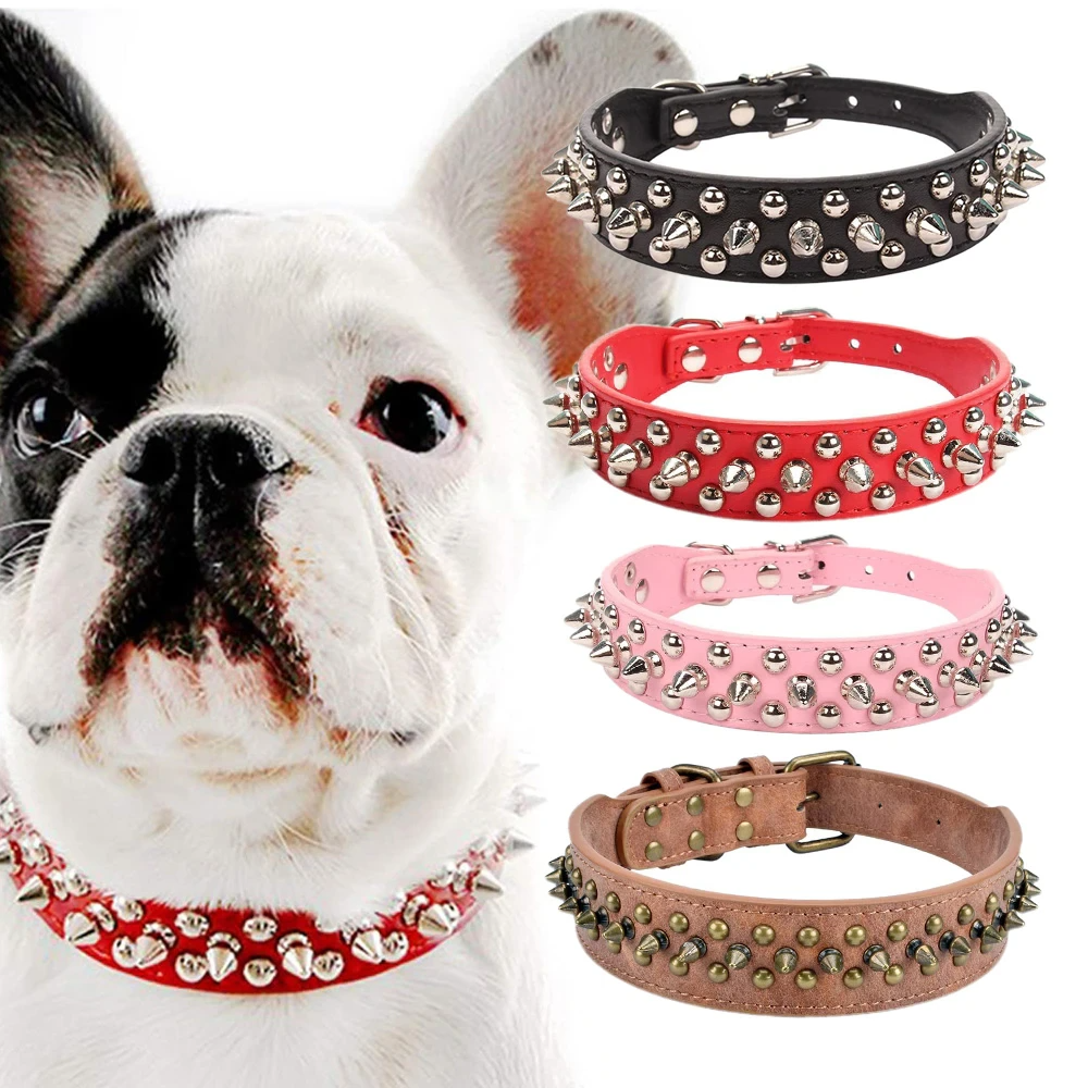 Adjustable Spiked PU Leather Dog Collar – image 18