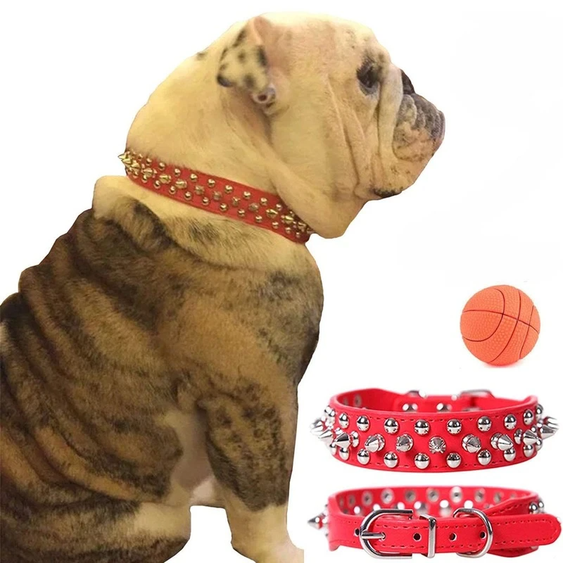 Adjustable Spiked PU Leather Dog Collar – image 16