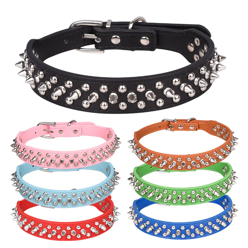 Adjustable Spiked PU Leather Dog Collar – image 14