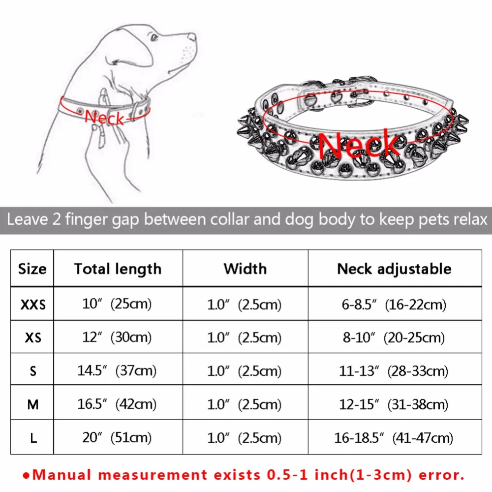 Adjustable Spiked PU Leather Dog Collar – image 4