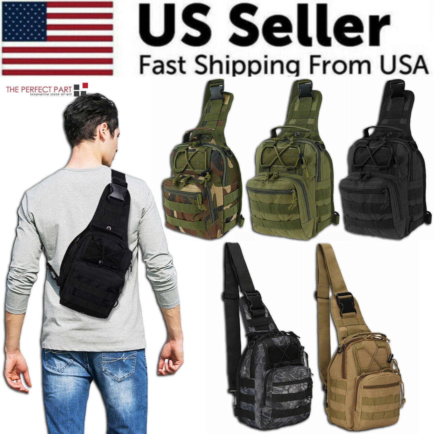 MOLLE Tactical Sling Shoulder Bag – image 1