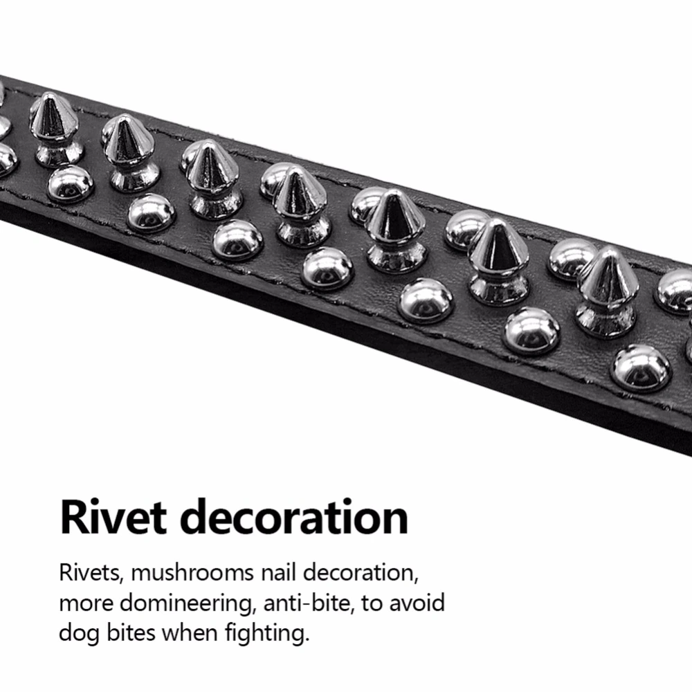 Adjustable Spiked PU Leather Dog Collar – image 5