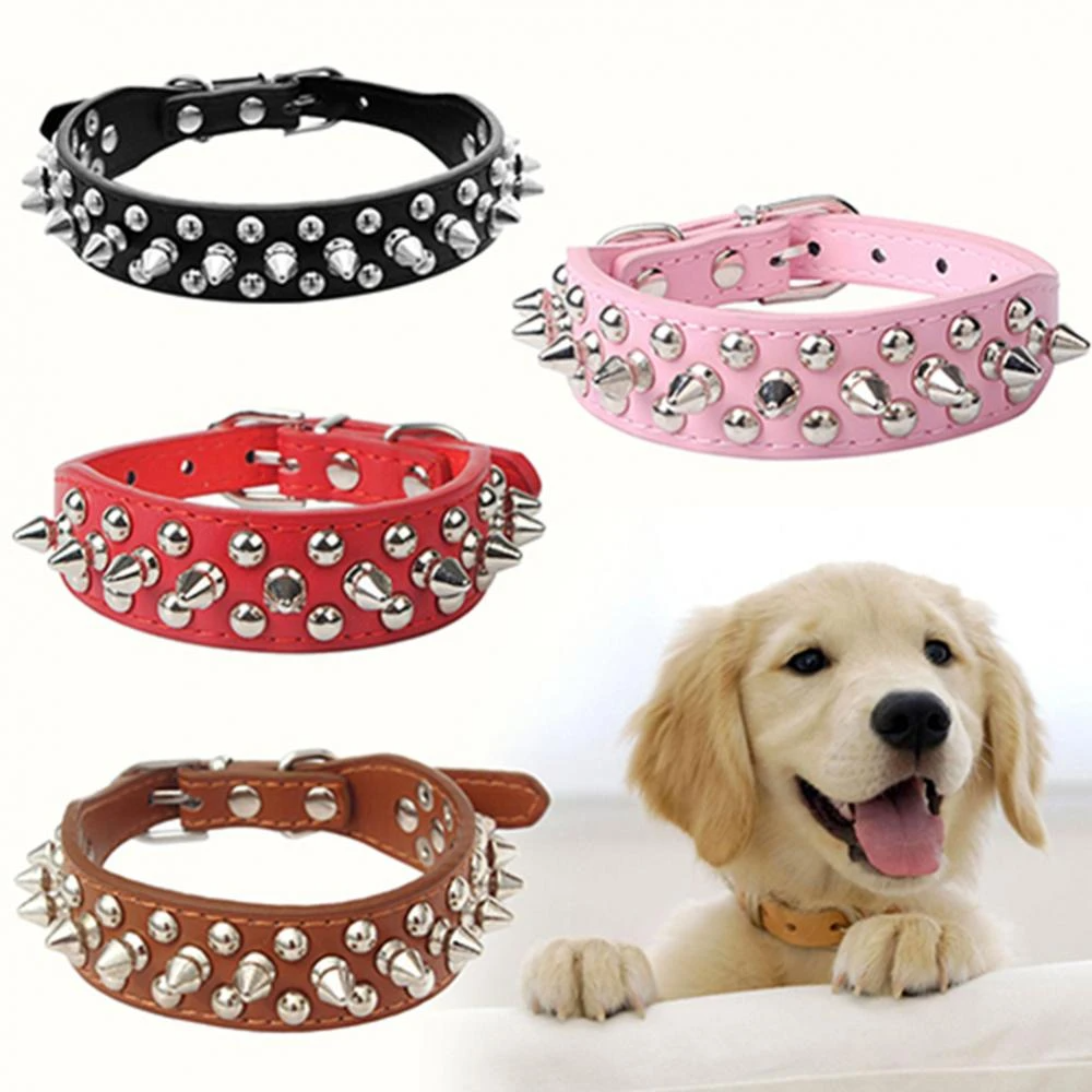 Adjustable Spiked PU Leather Dog Collar – image 12