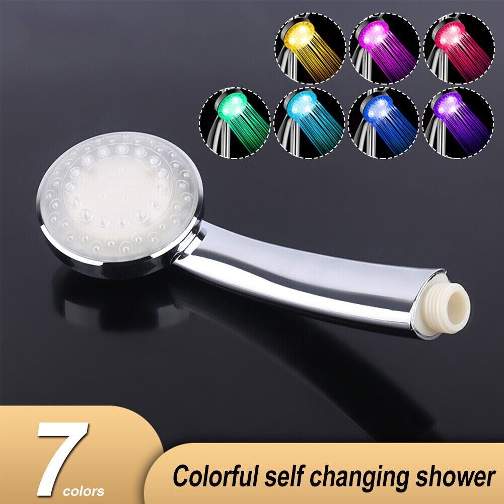 7-Color LED Handheld Shower Head – image 12