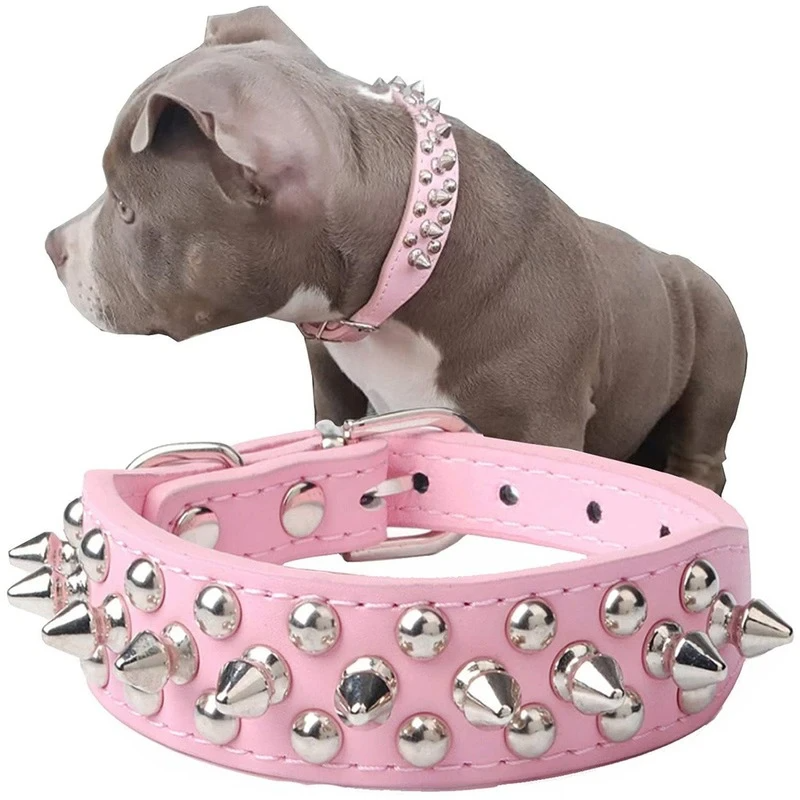 Adjustable Spiked PU Leather Dog Collar – image 17