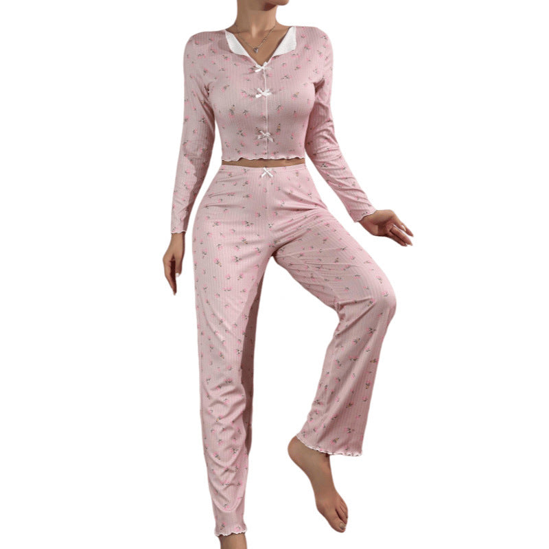 Women's Ribbed Printed Lounge Set – image 4