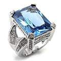 London Blue CZ Sterling Silver Statement Ring – image 3