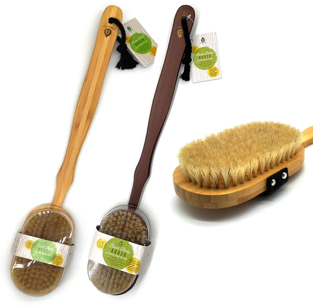 Long-Handle Bamboo Bath Brush – image 1