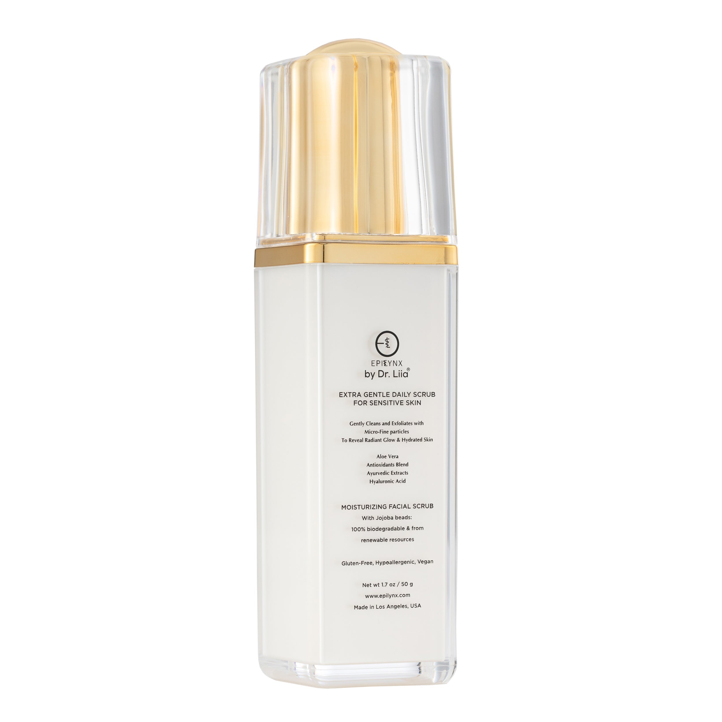 Gentle Exfoliating Face Scrub – Hyaluronic Acid, Aloe Vera &