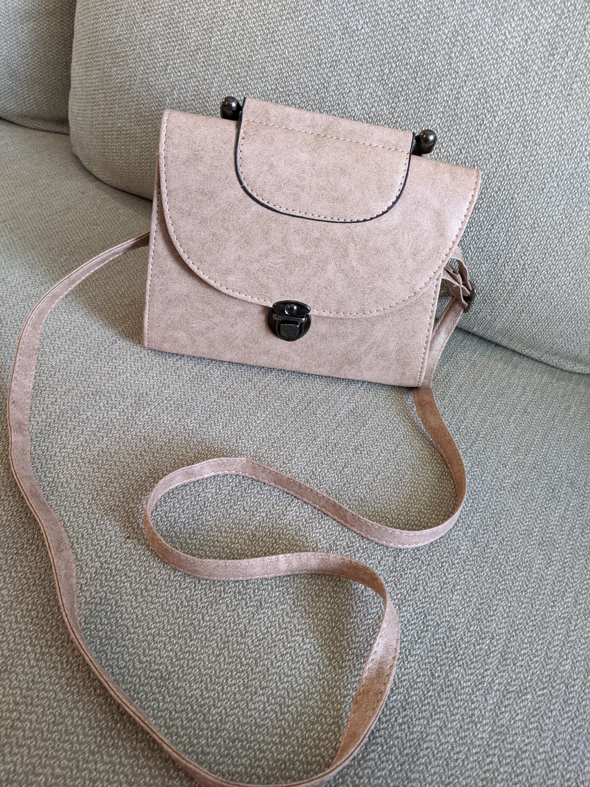 Light Mauve Marbled Crossbody Bag – image 1