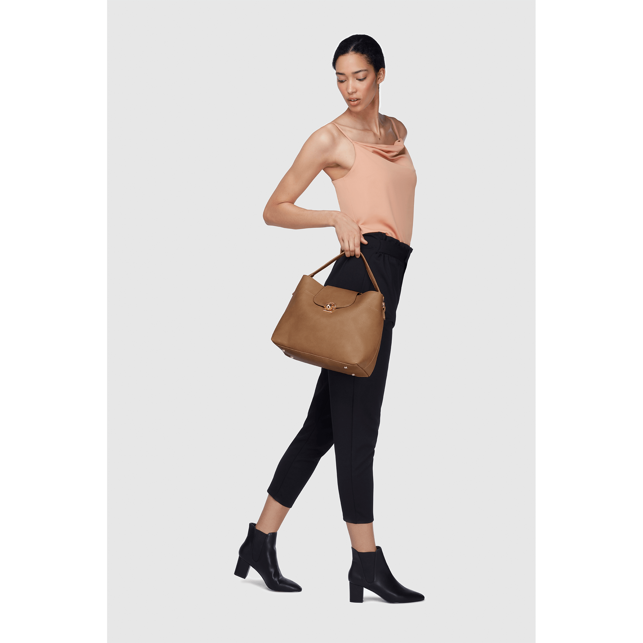 Sara Black Vegan Hobo Bag