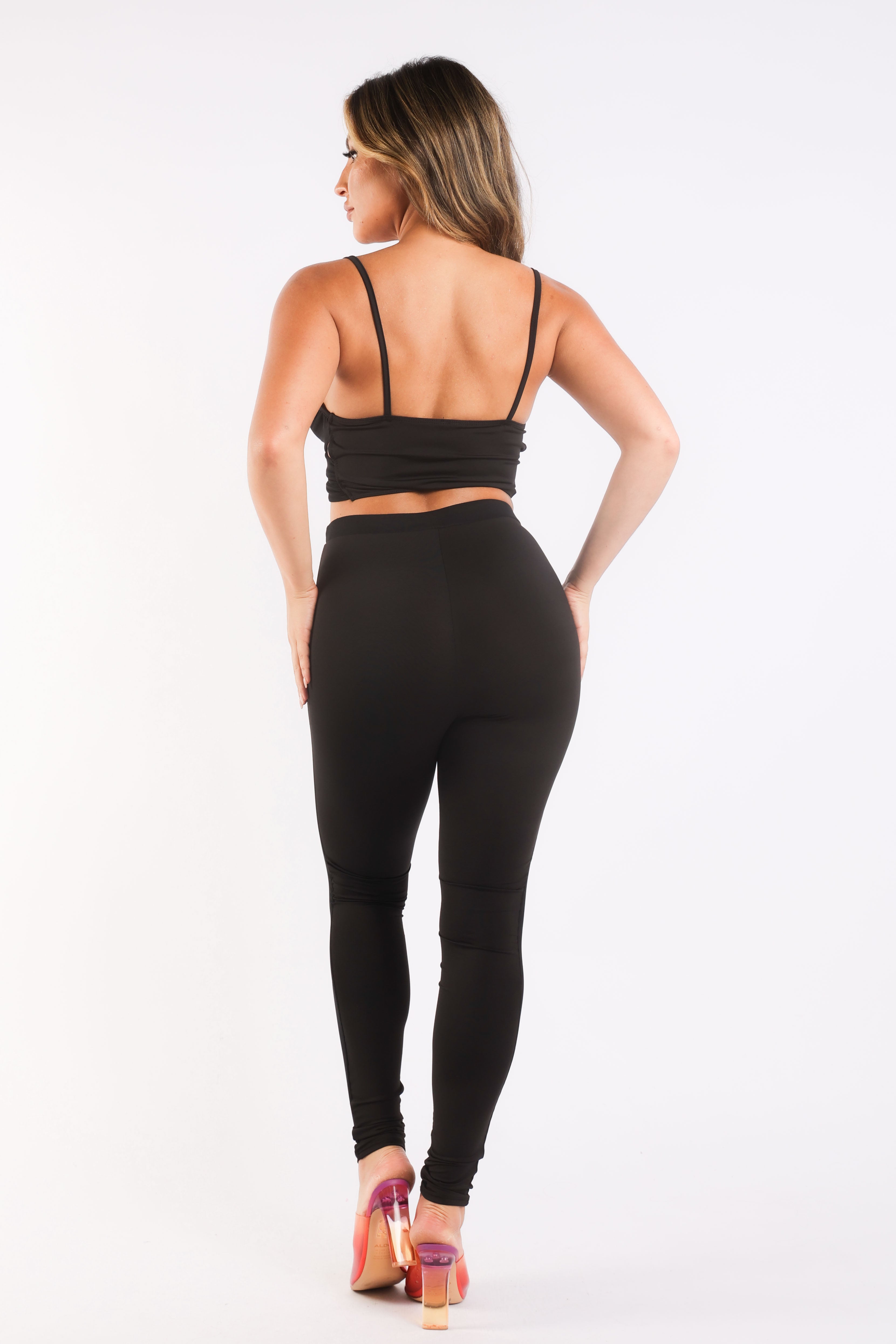 Black Mesh-Panel Activewear Set – image 3