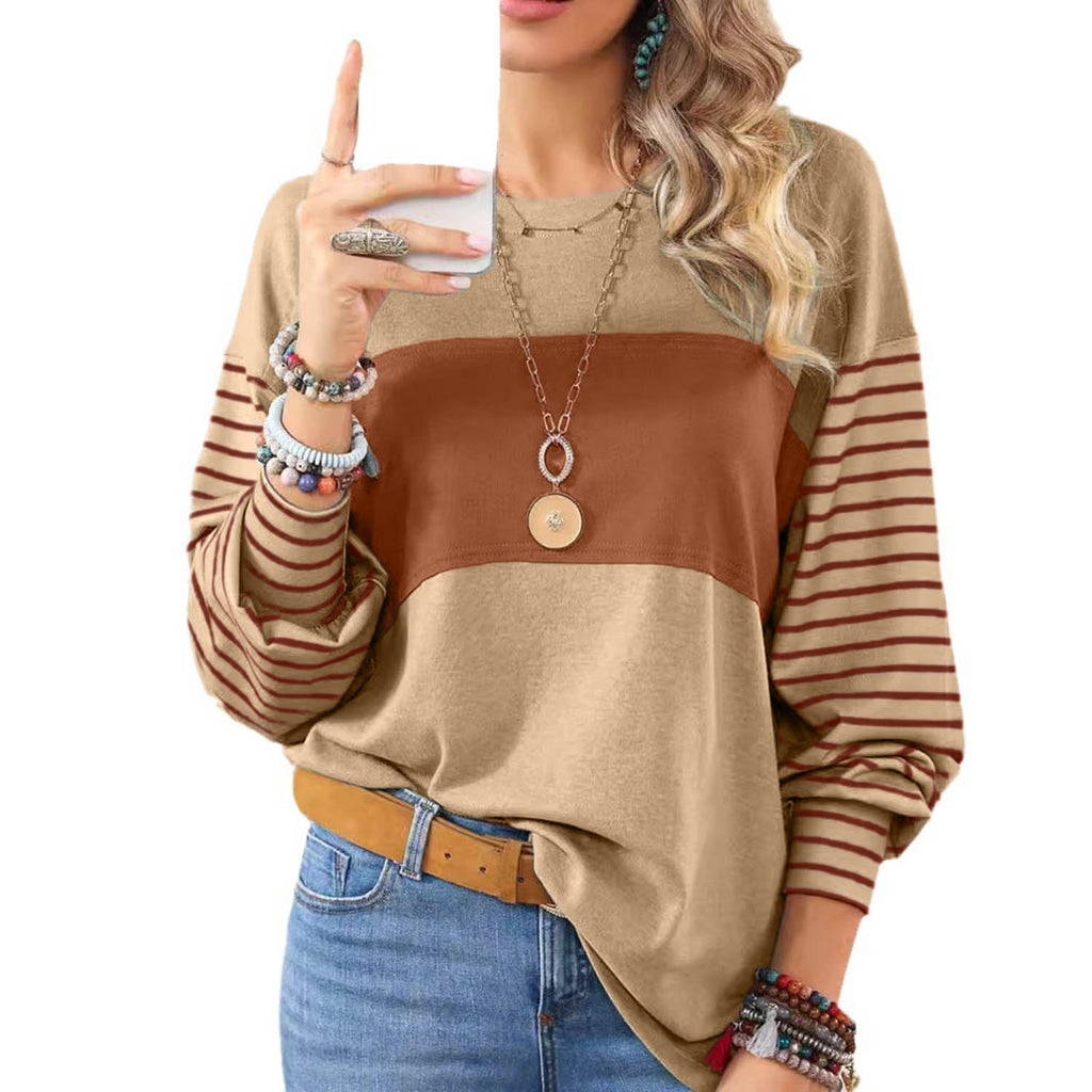 Women's Striped Long-Sleeve Henley Top – image 4