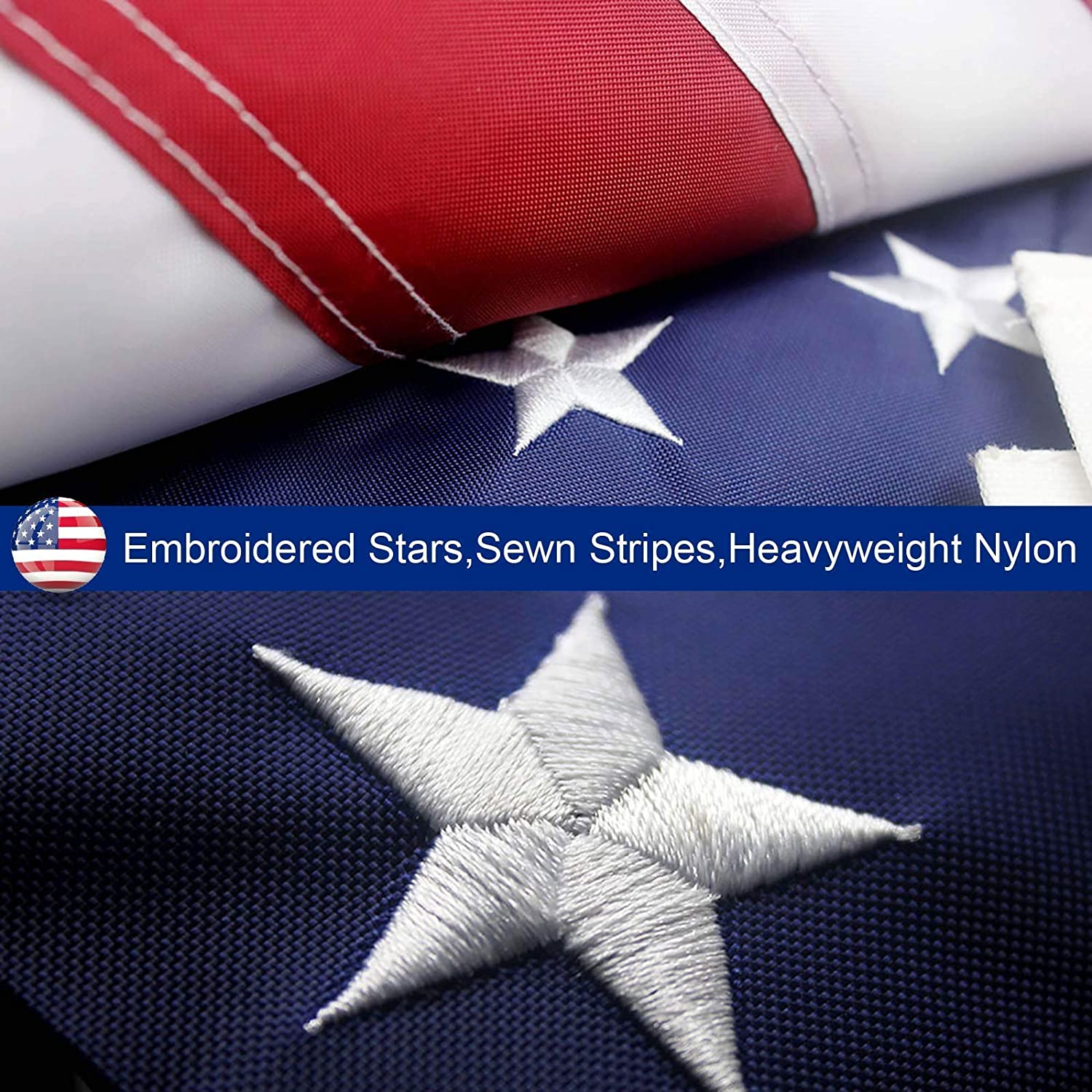 Heavy-Duty Embroidered American Flag – image 6