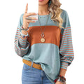 Women's Striped Long-Sleeve Henley Top – image 1