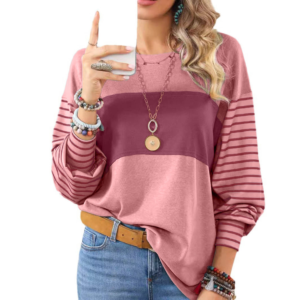 Women's Striped Long-Sleeve Henley Top – image 2