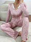 Women's Ribbed Printed Lounge Set – image 7