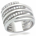 Clear CZ Rhodium-Plated Brass Ring – image 3