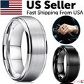 Brushed Tungsten Carbide Wedding Band – image 1