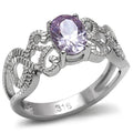 Light Amethyst Stainless Steel CZ Ring – image 6