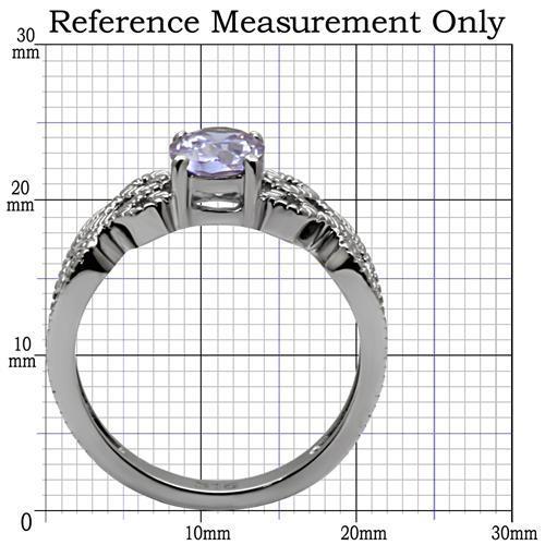 Light Amethyst Stainless Steel CZ Ring – image 2